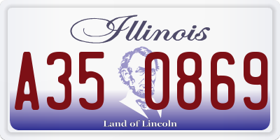 IL license plate A350869