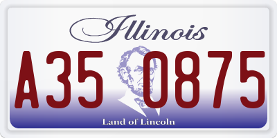 IL license plate A350875