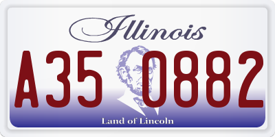 IL license plate A350882