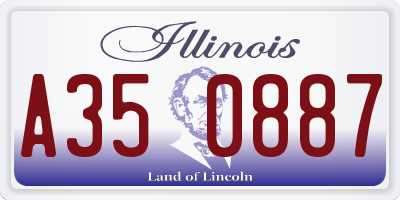 IL license plate A350887