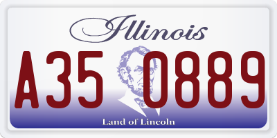 IL license plate A350889