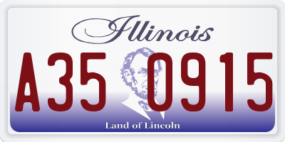 IL license plate A350915