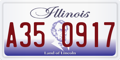IL license plate A350917