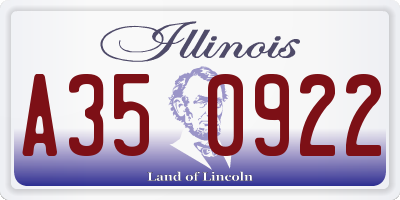IL license plate A350922