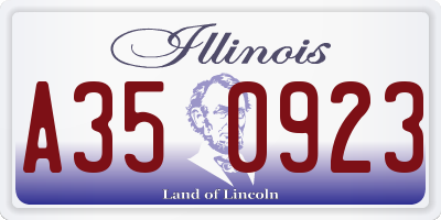 IL license plate A350923