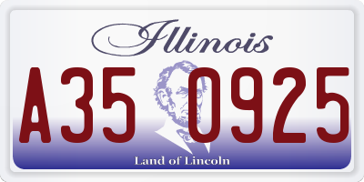 IL license plate A350925