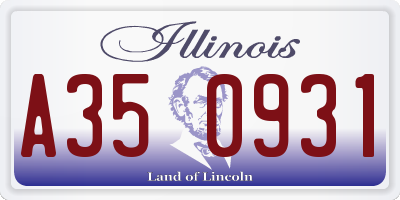 IL license plate A350931