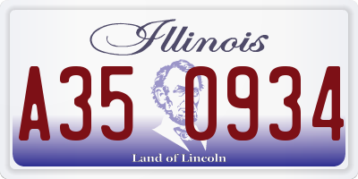 IL license plate A350934