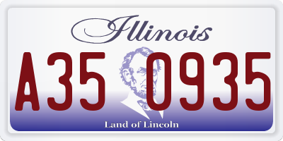 IL license plate A350935