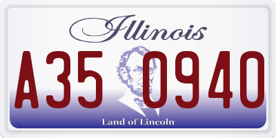 IL license plate A350940
