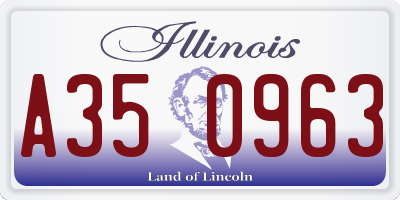IL license plate A350963
