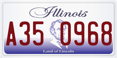 IL license plate A350968