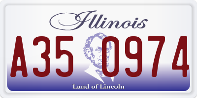 IL license plate A350974