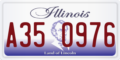 IL license plate A350976