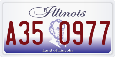 IL license plate A350977