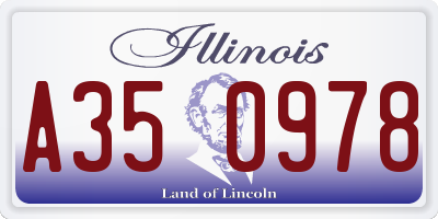 IL license plate A350978