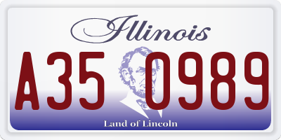 IL license plate A350989