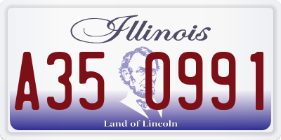 IL license plate A350991