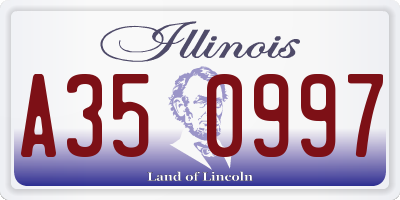 IL license plate A350997