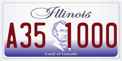 IL license plate A351000