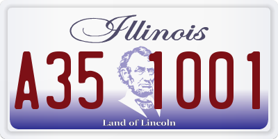 IL license plate A351001