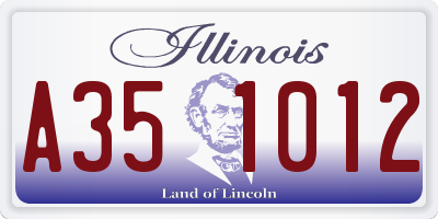 IL license plate A351012
