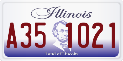 IL license plate A351021