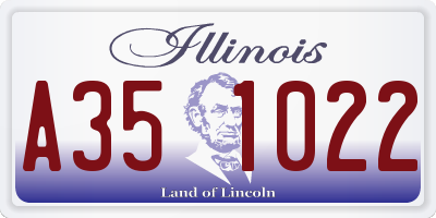 IL license plate A351022