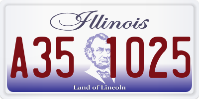 IL license plate A351025