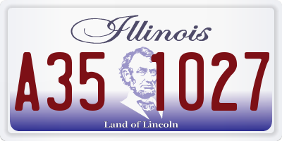 IL license plate A351027