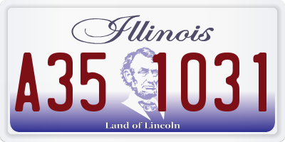 IL license plate A351031