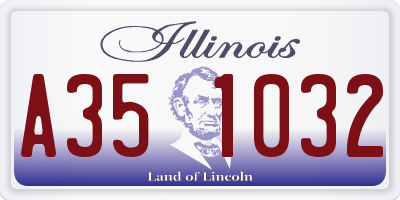 IL license plate A351032