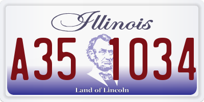 IL license plate A351034