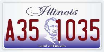 IL license plate A351035