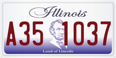 IL license plate A351037