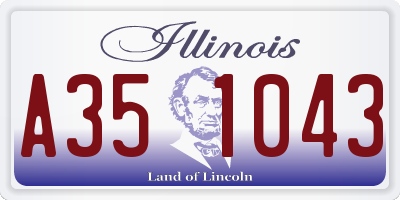 IL license plate A351043