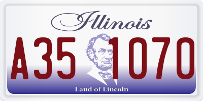 IL license plate A351070