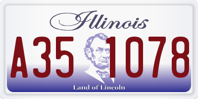 IL license plate A351078