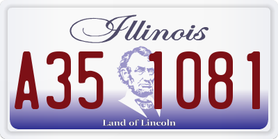 IL license plate A351081