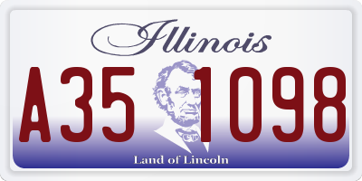 IL license plate A351098