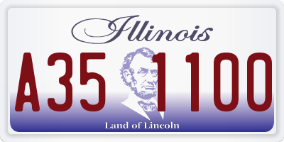 IL license plate A351100