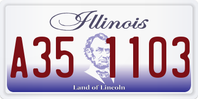 IL license plate A351103