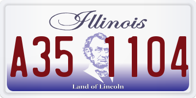 IL license plate A351104