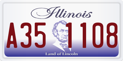 IL license plate A351108