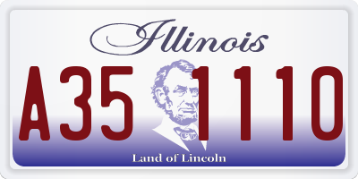 IL license plate A351110