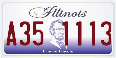 IL license plate A351113
