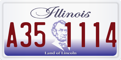 IL license plate A351114