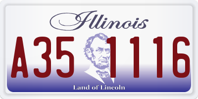 IL license plate A351116