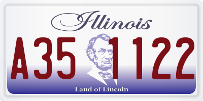 IL license plate A351122