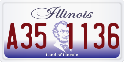 IL license plate A351136